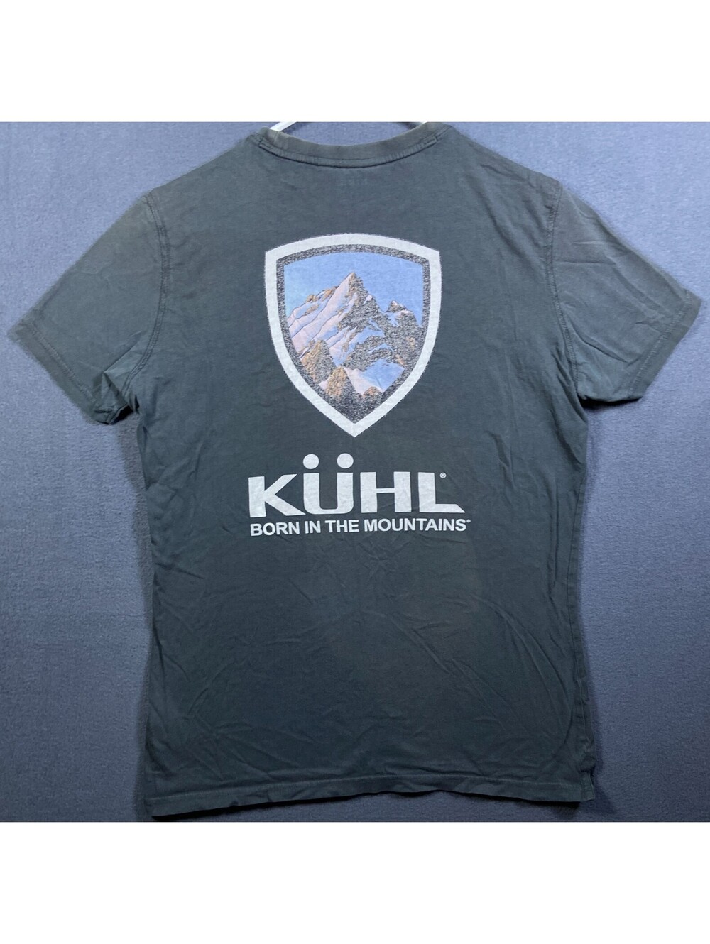Kuhl Wildfibre Shirt Short Sleeve Mens Small Organic Cotton Gray Mountain Logo